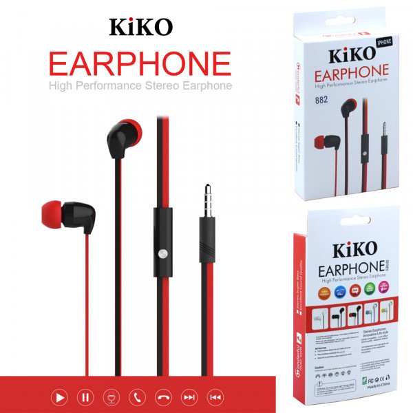 Wholesale KIKO 882 Stereo Earphone Headset with Mic (882 Red)
